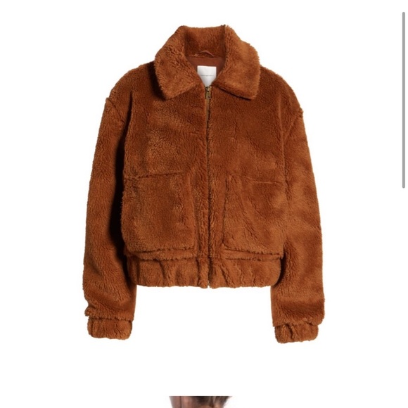 NEW WITH TAG THREAD & SUPPLY BROWN TEDDY SHERPA JACKET COAT LARGE - Picture 3 of 6